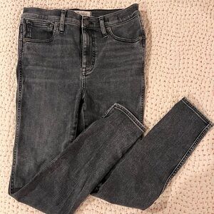 Madewell Dark Gray / light black 10" HIGH-RISE Skinny Jeans, 10”